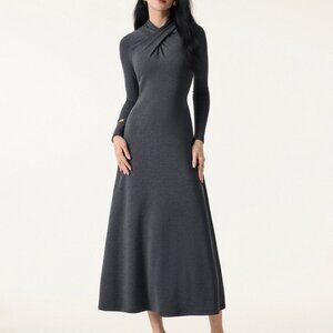 OGL ProWarm Twisted Mockneck Midi Dress NWT